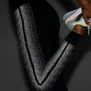 Fabletics Black High-Waisted Sulpt-knit Reflective Compression Leggings